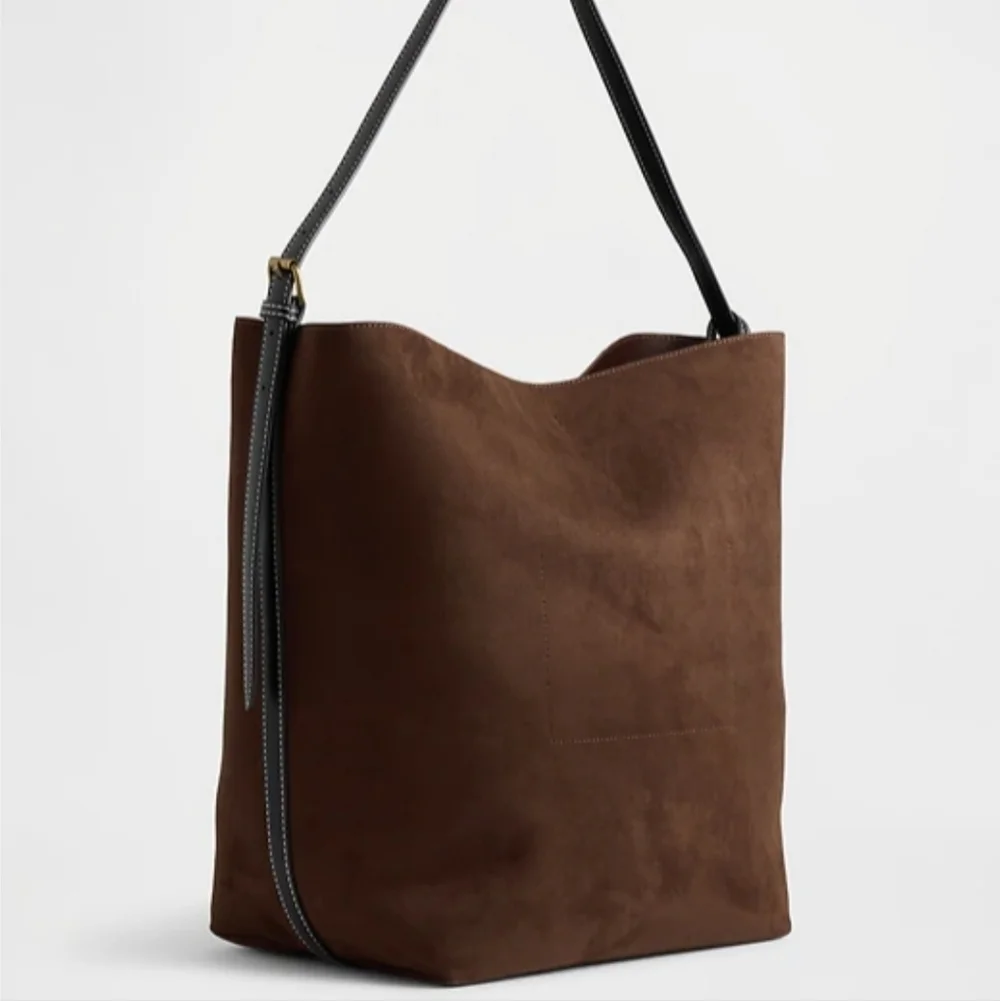 GAP Brown Vegan Suede Bucket Bag.